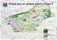 Pohyb psů ve veřejné zeleni v Praze 3